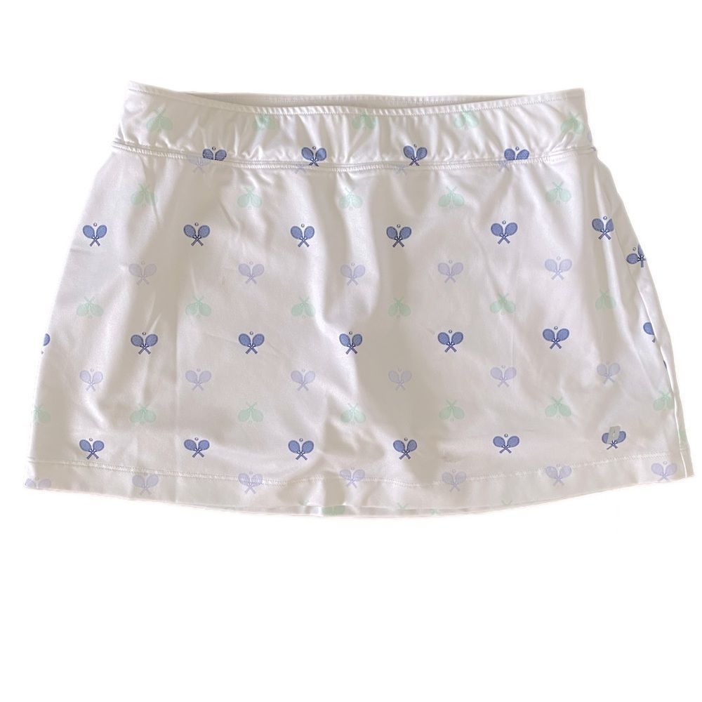 Prince Tennis Skort -S white /blue , green racquets, polyester spandex